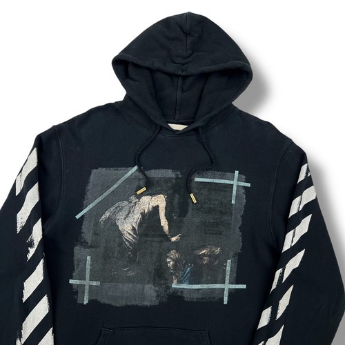 Off White Caravaggio Pullover Nero con Cappuccio