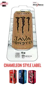 (1) Royal Vendors Chameleon "Monster Moca Loca" 15 oz etiqueta de venta (tira de sabor) - Imagen 1 de 2