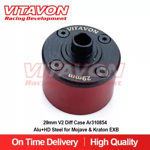 VITAVON 29mm V2 Diff Case Ar310854 Alu+HD Steel for Mojave & Kraton EXB Red - Picture 1 of 4