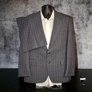 Stafford 2 Piece Suit Mens 40S 36X28 Gray Stripe Half Lined VTG - Picture 1 of 11