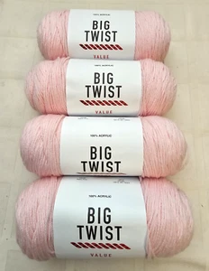 Big Twist Value Yarn - Baby Pink - Set of 4 - Dye Lot# 655981 - 6oz - Picture 1 of 4