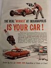 Vintage Indy Racing REO Gas Oil Color 1950?s Print Ad Champion Spark Plugs