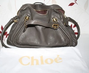 Original Chloé Paraty Large Taupe Chloe mit Schultergurt und Staubbeutel Top! - Bild 1 von 9