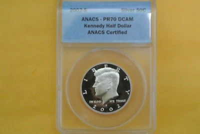 2002-S Kennedy SILVER Half Dollar Silver Proof ANACS PR70 DCAM - Image 1 of 4