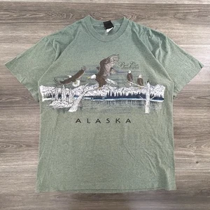 Camisa Alaska Vintage Años 90 Para Hombre Extra Grande Puntada Única Gráfico Naturaleza Águila Años 90 - Imagen 1 de 6