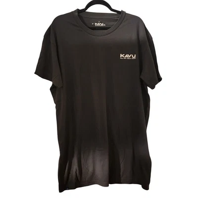 KAVU Klear Above Visibility Unlimited 有机棉黑色图形 T 恤 XXL — 第 1/4 张图片