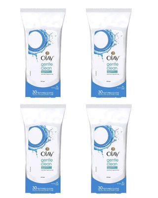 PACK de 4 paños faciales suaves Olay Cleanse sin fragancia 30ct - PAQUETE Foto 1 de 4