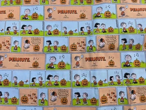 Vintage Peanuts Snoopy KÜRBIS 2019 COMIC Halloween Stoff 1,5 YARD - Bild 1 von 6