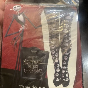 DISNEY NIGHTMARE BEFORE CHRISTMAS TIGHTS ONE SIZE FITS MOST SIZE. JACK FACES - Picture 1 of 2