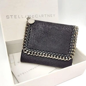 Stella McCartney Falabella Tri-Fold Wallet Black Used Excellent+ From Japan - Picture 1 of 17