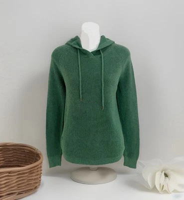 Женская вафельная вязаная толстовка с капюшоном LAUREN RALPH LAUREN размер M зеленая на шнурке с длинным рукавом - Изображение 1 из 4