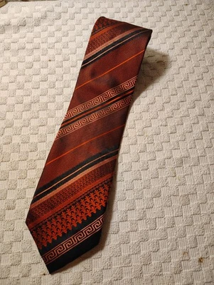 Corbata de seda a rayas roja/negra Steven Land 4” 62” negra tiene brillo rojo fiesta de negocios Foto 1 de 4