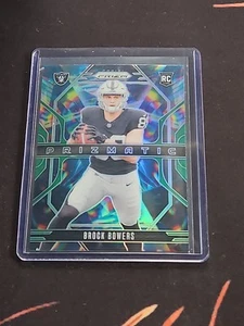 🔥🔥Brock Bowers 2024 Prizm Prizmatic Rookie Green Prizm #20 Raiders🔥🔥 - Picture 1 of 2