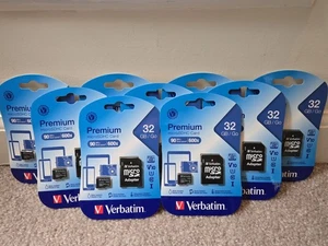 Neuf (9) cartes microSDHC Verbatim Premium 32 Go avec adaptateur * 44083 SCELLÉES - Photo 1 sur 3
