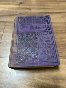 Antique 1881 Holy Bible New Testament American Book Exchange New York (Purple) - Picture 1 of 12