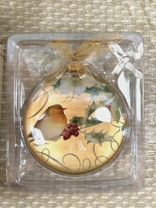 Demdaco Natures Journey Marjolein Bastin Weihnachten Rotkehlchen Ornament rund - Bild 1 von 8