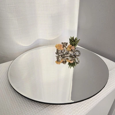 Rotating Table Mirror 14in Vanity Dresser Display Centerpiece Reflective Entry - Image 1 of 4