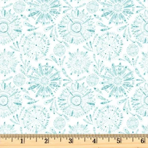 Pfau Serenade Feder Mandala 5617 WT Quilt Baumwollstoff um den halben Meter - Bild 1 von 4