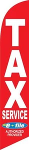 Red Tax Service E-file 12ft Feather Banner Swooper Flag - FLAG ONLY - Imagen 1 de 1