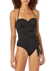 Derek Lam 10 Crosby Women's Standard Molded Cup Maillot with Body Wrap Tie - Picture 1 of 2