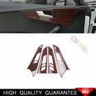 Fit For Audi A4 A5 2017-2021 Red Wood Grain Inner Door Handle Bowl Frame Trim 4*