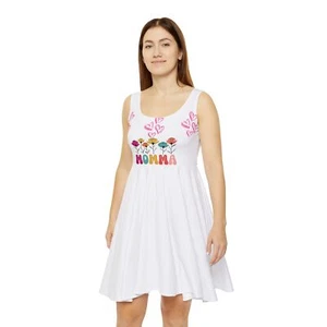 Momma Floral Skater Dress, Perfect for Spring, Mother's Day, Casual Outings - Picture 1 of 5