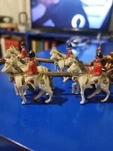 Vtge Antimony Victorian Coronation Horse /Prade Chariot Toy,plus See Description - Bild 1 von 18