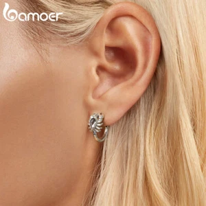 VOROCO Elegante S925 Plata Vintage Aro Escorpión Pendientes Joyería Moda Mujeres - Imagen 1 de 15