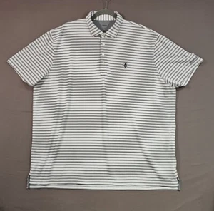 Johnnie-O Performance Golf Grey Stripe Mens Polo Shirt XXLarge Polyester Stretch - Picture 1 of 20