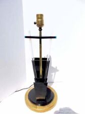 Mcm Table Lamp Unique Planter Black/Clear Acrylic & Brass Base