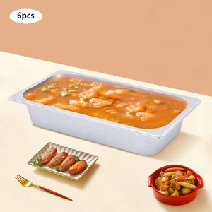 Sartenes de hotel de acero inoxidable 6* 32,5*17,5*6,5 cm máximo 200 °C sartén plateada resistente al calor - Imagen 1 de 15