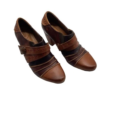 Spring Step L'Artiste Ankle Booties Sz 40 / 9 Brown Leather Shoes Wondrous BOHO - Image 1 of 4