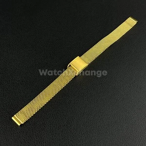 Gold 9mm Watch Strap For TISSOT Mesh Milanese Steel Metal Band Bracelet - Picture 1 of 7