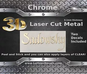 Sadowsky Guitar Decal 3d metal Headstock Restoration Sticker Logo m32b - Picture 1 of 10