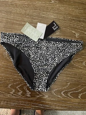 H&M Speckled Black White Bikini Swim Suit Bottoms US Size 14 - Image 1 of 4