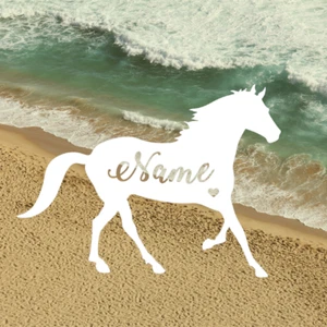 Custom Horse Decal Sticker Large Vinyl Personalised with Name Love Horses Float - Picture 1 of 9