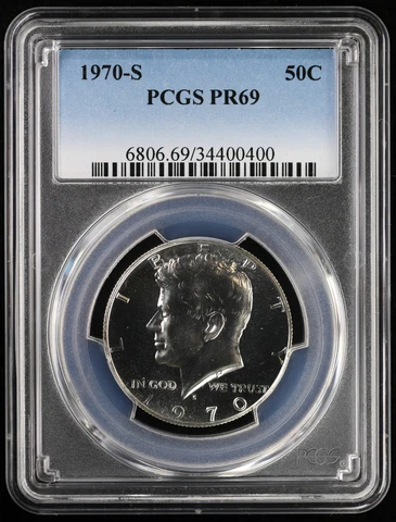 1970-S Proof Kennedy Silver Half Dollar PCGS PR 69 | 40% Silver Cover