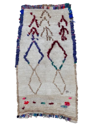 Vintage Moroccan Handmade Azilal Small Organic Wool Runner Rug - 5 FT 4 x 2 FT 5 - Image 1 of 4