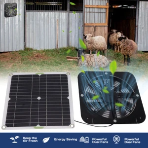 Solar Powered Exhaust Fan Solar Panel Fan 13.5in 20W For Greenhouse Shed Attic - Picture 1 of 12