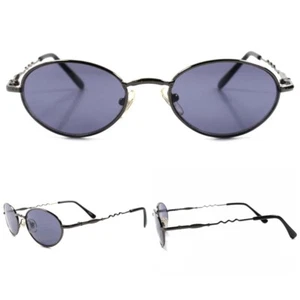 70s 80s Old Hip Fashion Old stock True Vintage Mens Womens Metal Oval Sunglasses - Picture 1 of 4