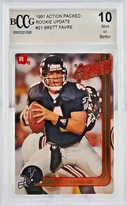 Actualización de novato 1991 llena de acción #21 Brett Favre RC Falcons Hof BCCG 10 💎 Como nuevo - Imagen 1 de 2