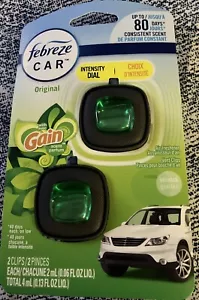 (2-Pack) Febreze Gain Scent CAR AUTO Vent Clips AIR FRESHENER & ODOR ELIMINATOR - Picture 1 of 2