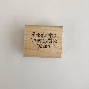 Sello de goma de madera Friendship Warms the Heart - Imagen 1 de 2