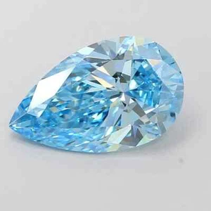 Colore 'D' Blu Vivo Naturale 3 Ct VVS1 Diamante Sciolto Non Riscaldato Taglio Pera - Foto 1 di 2
