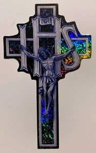 INRI IHS Kruzifix Kreuz Aufkleber Prisma Automatenaufkleber Jesus David Gonzales - Bild 1 von 1
