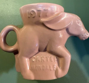 Vintage Frankoma 1977 Political Democrat Mug Donkey -CARTER MONDALE! - Picture 1 of 5
