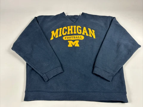 Michigan Football Sweatshirt Men’s Large The Cotton Exchange Crewneck Vintage Cover