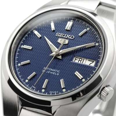 Seiko 5 SNK603K1 Luxus Herrenuhr Automatik Armbanduhr Blau 38mm Edelstahl Datum - Bild 1 von 4