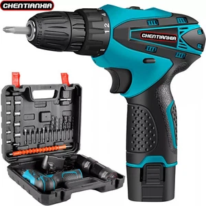 12V Cordless Combi Hammer Impact Drill Driver Electric Screwdriver Kit+2 Battery - Picture 1 of 13