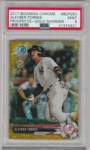 GLEYBER TORRES - 2017 BOWMAN CHROME - GOLD SHIMMER REFRACTOR - PSA MINT 9 - Picture 1 of 1